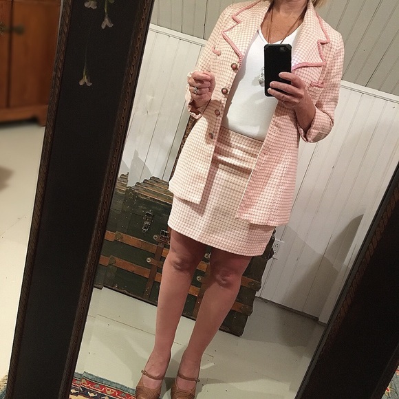 Vintage - Pink Houndstooth Blazer & Skirt - Picture 6 of 6